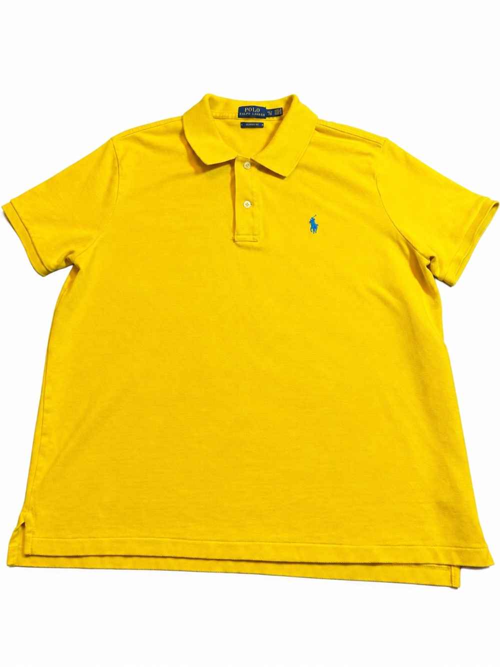 Polo Ralph Lauren Men’s XL Classic Fit Yellow Cotton Polo Shirt Blue Pony